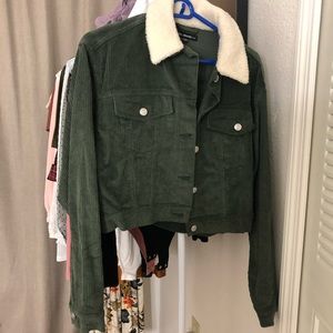 Olive cropped jacket